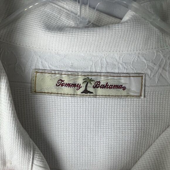 Tommy Bahama Silk Cotton Subtle Print Button Down Shirt Size Large - Picture 3 of 6